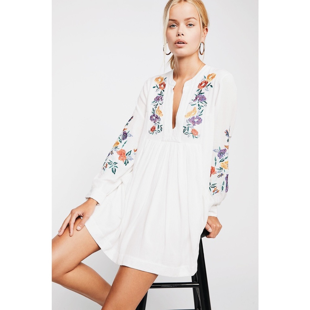Free People Mia Gauze Embroidered Mini